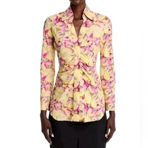 Chiara Boni La Petite Robe Shohreh Floral Ruched Longsleeve‎ Blouse